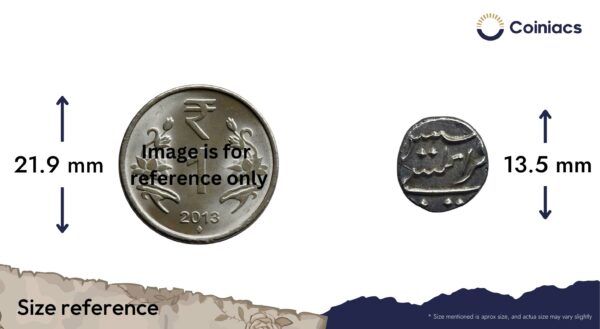 1 Fanon (1/5 Rupee) (ND 1738-1792) Bhultcheri Mint Silver Coin, French India - Mahe, Collectible. - Image 4