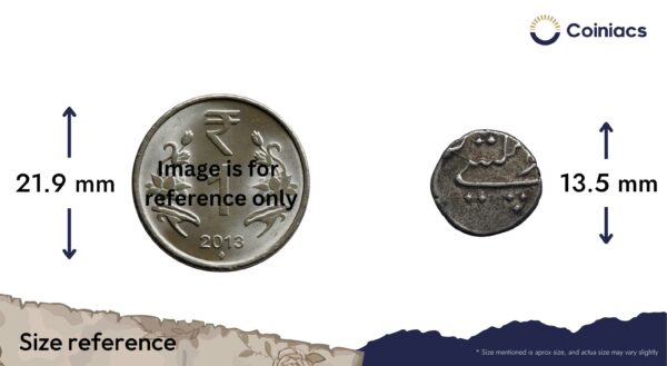 1 Fanon (1/5 Rupee) (ND 1738-1792) Bhultcheri Mint Silver Coin, French India - Mahe, Collectible. - Image 4