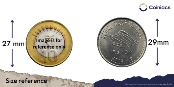100 Rupees Constitution 2075 VS 2015 CE Copper-Nickel Commemorative Coin, Nepal, UNC. - Image 4
