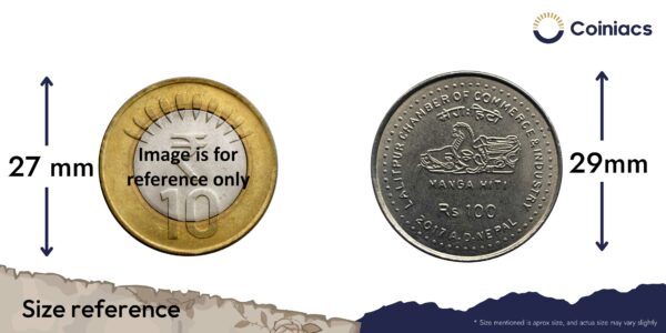 100 Rupees Lalitpur Chamber of Commerce 2074 VS 2017 CE Copper-Nickel Commemorative Coin, Nepal, UNC. - Image 4