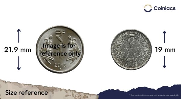 Scarce 1/4 Rupee George VI King Emperor 1939 Calcutta Mint Silver Coin, British India Uniform Coinage, UNC. - Image 4
