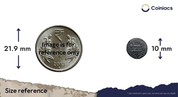 Scarce Sixteenth Rupee (1/16) Alamgir II RY 6 1172 AH (1817-1835 CE) Closed Lotus (Struck at Madras) Arkot Mint Silver old coin, Madras Presidency, Collectible. - Image 4