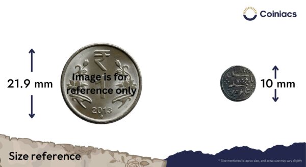 Scarce Sixteenth Rupee (1/16) Alamgir II RY 6 1172 AH (1817-1835 CE) Rose (Struck at Madras) Arkot Mint Silver old coin, Madras Presidency, Collectible. - Image 4