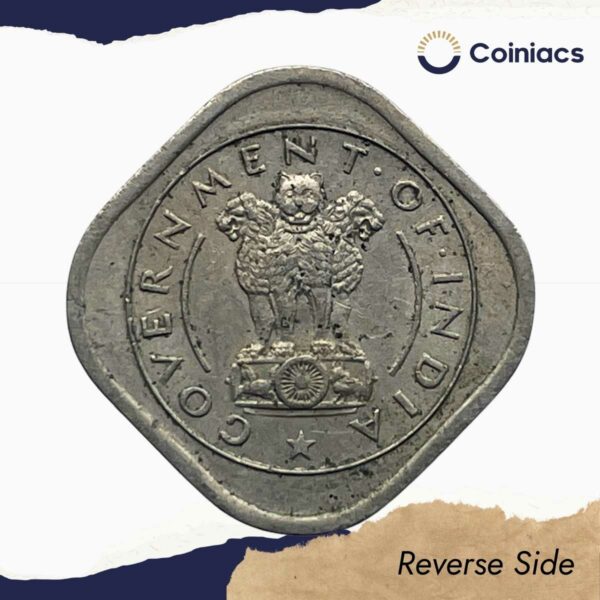 Scarce 1/2 Anna Bull 1950 Calcutta Mint Copper-Nickel Coin, Republic India Anna Series, Collectible. - Image 3