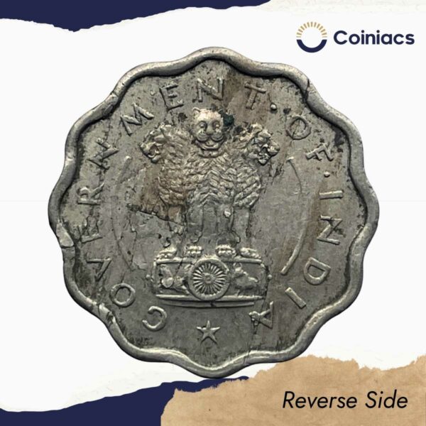 One Anna Bull 1950 Bombay Mint Copper-Nickel Coin, Republic India Anna Series, Collectible. - Image 3