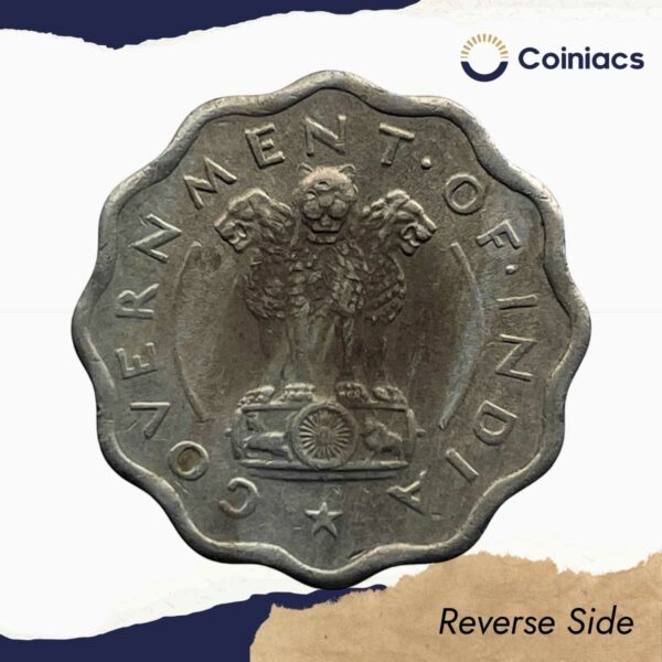 One Anna Bull 1950 Bombay Mint Copper-Nickel Coin, Republic India Anna Series, Collectible. - Image 3