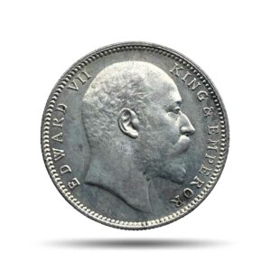 One Rupee Edward VII King & Emperor 1906 CE Bombay Mint Silver Coin, British India Uniform Coinage, UNC.