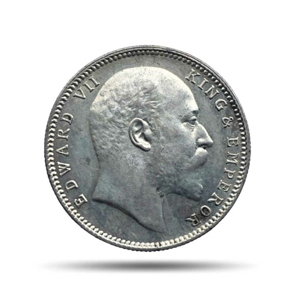 One Rupee Edward VII King & Emperor 1906 CE Bombay Mint Silver Coin, British India Uniform Coinage, UNC.