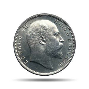 One Rupee Edward VII King & Emperor 1910 CE Calcutta Mint Silver Coin, British India Uniform Coinage, UNC.