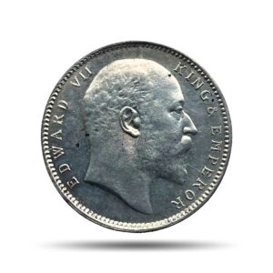 One Rupee Edward VII King & Emperor 1905 CE Bombay Mint Silver Coin, British India Uniform Coinage, UNC.