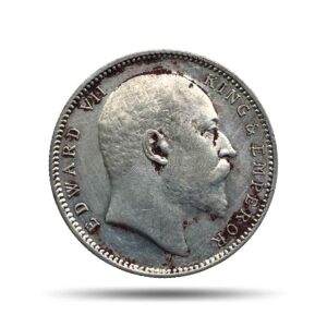 One Rupee Edward VII King & Emperor 1905 CE Bombay Mint Silver Coin, British India Uniform Coinage, XF.