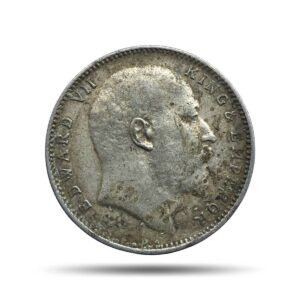 Scarce One Rupee Edward VII King & Emperor 1909 CE Bombay Mint Silver Coin, British India Uniform Coinage, Collectible.