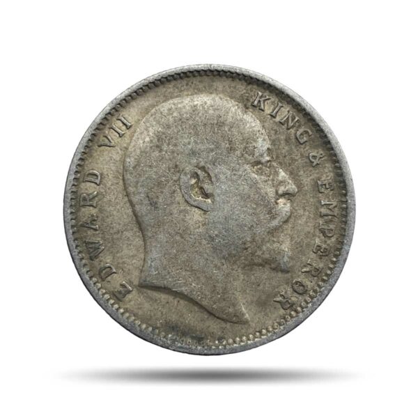 Scarce One Rupee Edward VII King & Emperor 1909 CE Calcutta Mint Silver Coin, British India Uniform Coinage, Collectible.