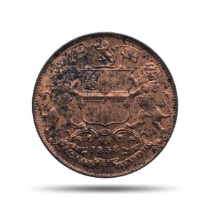 Scarce Quarter Anna East India Company 1858 Copper Coin, British India Uniform Coinage, UNC.
