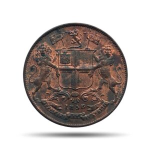 Scarce Quarter Anna East India Company 1858 Copper Coin, British India Uniform Coinage, UNC.