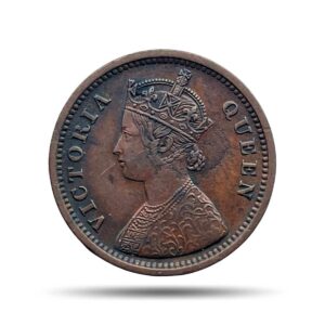 1/2 Pice Victoria Queen 1862 Copper Coin, British India Uniform Coinage, Collectible.