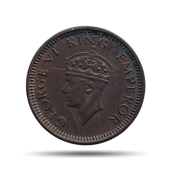 1/12 Anna George VI King & Emperor Scarce 1942 Bombay Mint Bronze Coin, British India Uniform Coinage, Collectible.