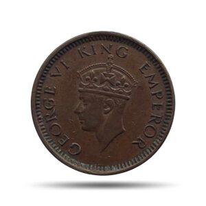 1/12 Anna George VI King & Emperor Scarce 1942 Bombay Mint Bronze Coin, British India Uniform Coinage, Collectible.