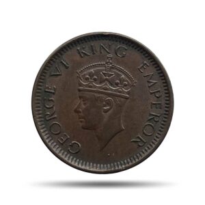 1/12 Anna George VI King & Emperor Scarce 1942 Bombay Mint Bronze Coin, British India Uniform Coinage, Collectible.