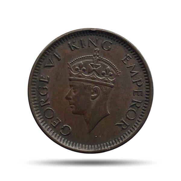 1/12 Anna George VI King & Emperor Scarce 1942 Bombay Mint Bronze Coin, British India Uniform Coinage, Collectible.