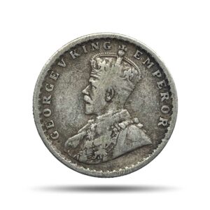 Scarce Half Rupee George V King Emperor 1930 (Key Date) Calcutta Mint Silver Coin, British India Uniform Coinage, Collectible.