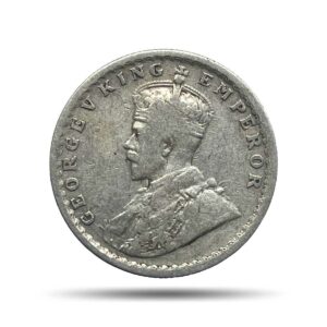Scarce Half Rupee George V King Emperor 1930 (Key Date) Calcutta Mint Silver Coin, British India Uniform Coinage, Collectible.