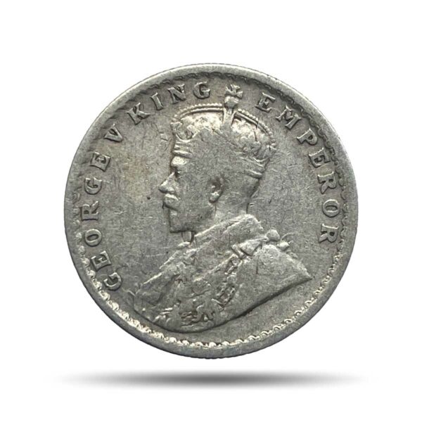 Scarce Half Rupee George V King Emperor 1930 (Key Date) Calcutta Mint Silver Coin, British India Uniform Coinage, Collectible.