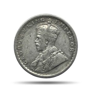 Scarce Half Rupee George V King Emperor 1930 (Key Date) Calcutta Mint Silver Coin, British India Uniform Coinage, Collectible.