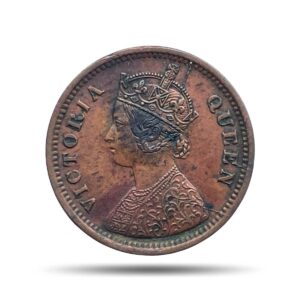 1/2 Pice Victoria Queen 1862 Copper Coin, British India Uniform Coinage, Collectible.
