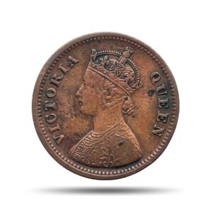 1/2 Pice Victoria Queen 1862 Copper Coin, British India Uniform Coinage, Collectible.