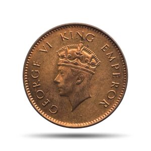 Quarter Anna George VI King Emperor 1938 Bombay Mint Bronze Coin, British India Uniform Coinage, UNC.