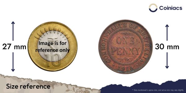 1 Penny George V 1916 Copper Coin, Commonwealth of Australia, Collectible. - Image 4