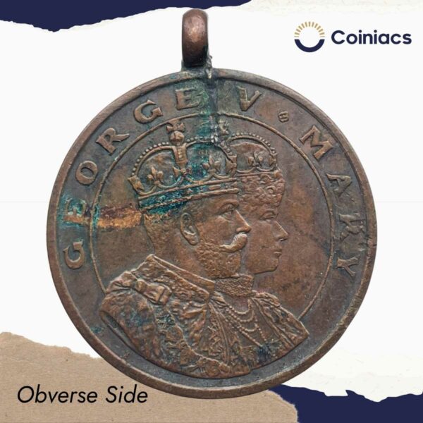 Scarce Peace Celebration 1919 Calcutta Schools Medal, Bronze, Collectible. - Image 2