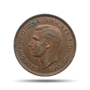 One Penny George VI 1947 Bronze Coin, United Kingdom, Collectible.