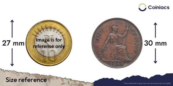 One Penny George VI 1945 Bronze Coin, United Kingdom, Collectible. - Image 4
