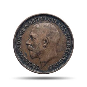 Half Penny George V 1912 Bronze Coin, United Kingdom, Collectible.