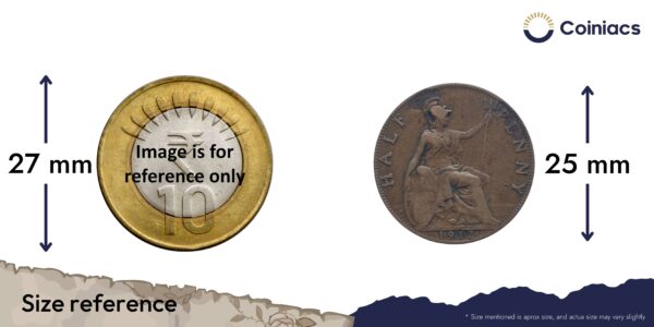 Half Penny George V 1912 Bronze Coin, United Kingdom, Collectible. - Image 4