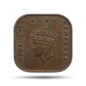 1 Cent George VI 1945 Bronze Coin, Malaya, Collectible.