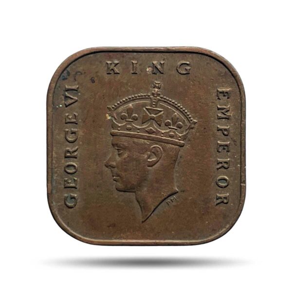1 Cent George VI 1945 Bronze Coin, Malaya, Collectible.