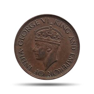 1 Cent George VI 1945 Bronze Coin, Ceylon, Collectible.