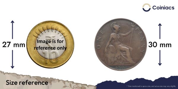 One Penny Edward VII 1907 Bronze Coin, United Kingdom, Collectible. - Image 4