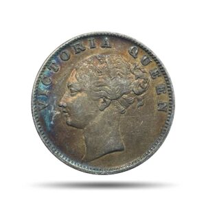 One Rupee Victoria Queen 1840 Continuous Legend Silver Coin, British India Uniform Coinage, Collectible.
