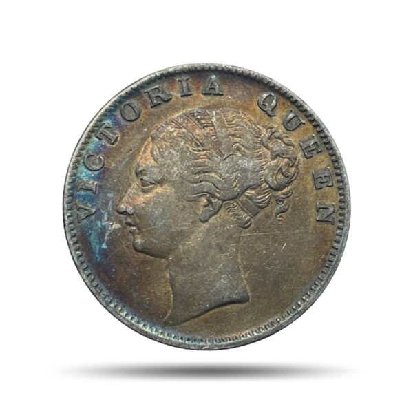 One Rupee Victoria Queen 1840 Continuous Legend Silver Coin, British India Uniform Coinage, Collectible.