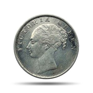 One Rupee Victoria Queen 1840 Continuous Legend Silver Coin, British India Uniform Coinage, Collectible.