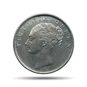 One Rupee Victoria Queen 1840 Continuous Legend Silver Coin, British India Uniform Coinage, Collectible.