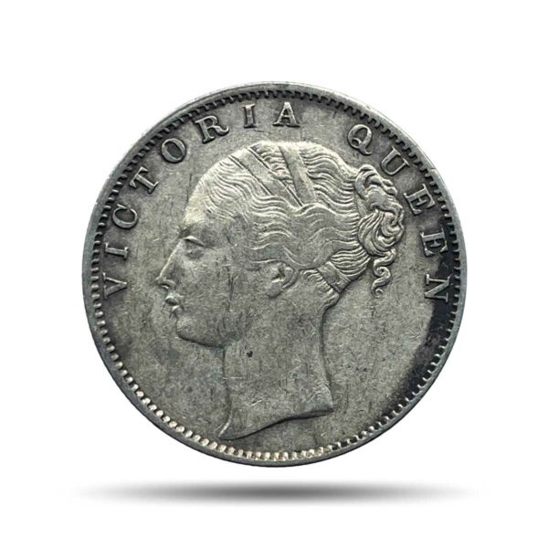 One Rupee Victoria Queen 1840 Continuous Legend Silver Coin, British India Uniform Coinage, Collectible.