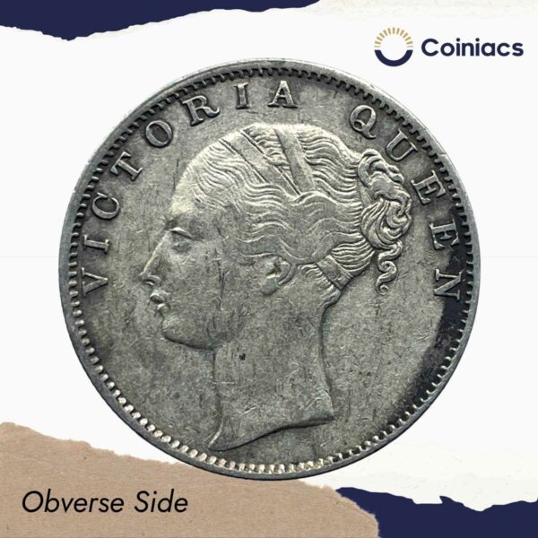 One Rupee Victoria Queen 1840 Continuous Legend Silver Coin, British India Uniform Coinage, Collectible. - Image 2