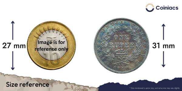 One Rupee Victoria Queen 1840 Continuous Legend Silver Coin, British India Uniform Coinage, Collectible. - Image 4