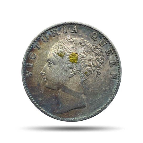 One Rupee Victoria Queen 1840 Continuous Legend Silver Coin, British India Uniform Coinage, Collectible.