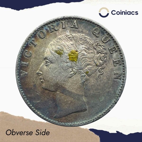 One Rupee Victoria Queen 1840 Continuous Legend Silver Coin, British India Uniform Coinage, Collectible. - Image 2
